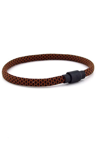 Solfera Brown Black Paracord String Magnet Men's Bracelet M012f