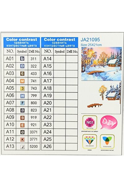 MENTAŞ Boncuklu Taşlı Mozaik Elmas Goblen Pano Tablo Resim Puzzle Dıamond Paıntıng 21x25-kış Manzara Modeli