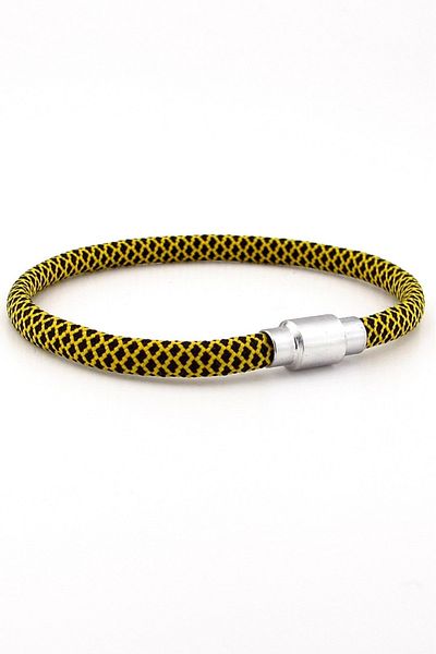 Solfera Yellow Black Paracord String Magnet Men's Bracelet M012b