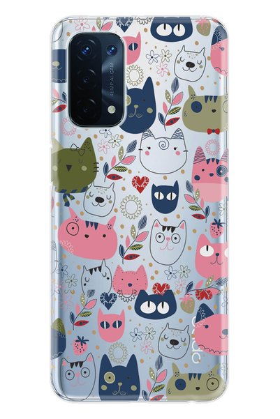 Cekuonline Oppo A74 4g Compatible Case Pure Modern Patterned Silicone Cover C...