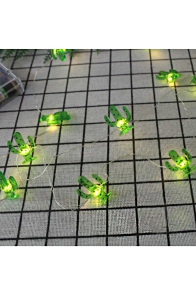 LEDREYON Dekoratif Pilli Kaktüs Led Işık Gümüş Tel Led Işık Pilli Ip Led Işık Süs Dekor