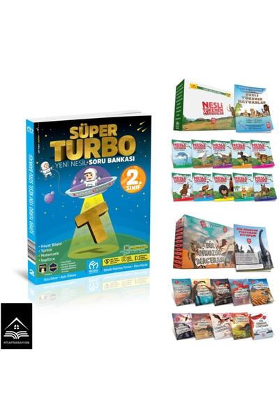 2.sınıf Süper Turbo Soru Bankası + Dinozor + Nesli Tükenen Hayvanlar