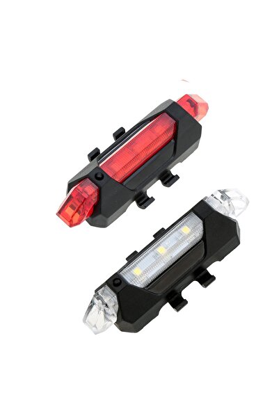 Streak Bisiklet Işığı Led Stop Arka Ikaz Işık Lamba Usb Şarjlı 4 Mod - Beyaz Işık