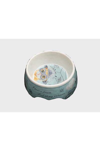 Bobo Green Cat Dog Melamine Food Container - Bo-3153 700 Ml