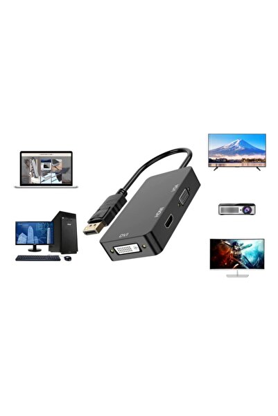 WOZLO Displayport To Hdmi Vga Dvi Çevirici Dp Dönüştürücü