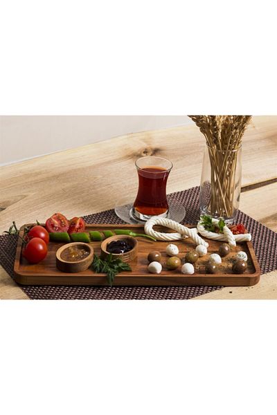 EFKAREART Beech Snack Bowl Presentation Plate Large Size
