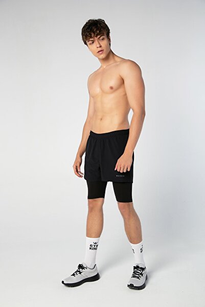 Whitefin Gym – Taytlı Şort Siyah