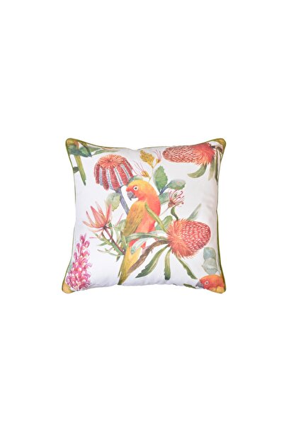 ge living Față de pernă cu model de păsări tropicale, 100% bumbac organic, 50...