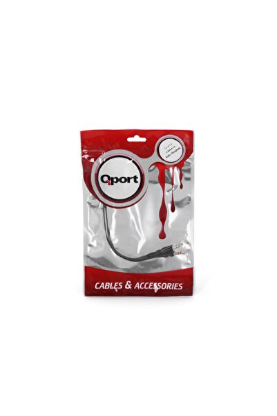 Qport Q-A12 3.5mm to Audio + Mic 15cm Headphone Converter