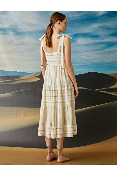 Koton Rochie cu gât pătrat Bumbac cu dungi