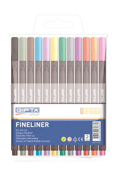 Gıpta Fineliner Felt Tip Pen 0.4 Mm Triangle 12 Colors 4-k602000-5001