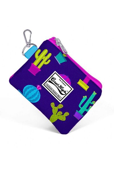 Coral High Kids Purple Pink Cactus Patterned Coin Purse 21723