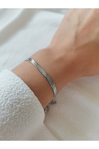Joya Accessories Stainless Steel Italian Scrunch Model Bracelet Silver Color