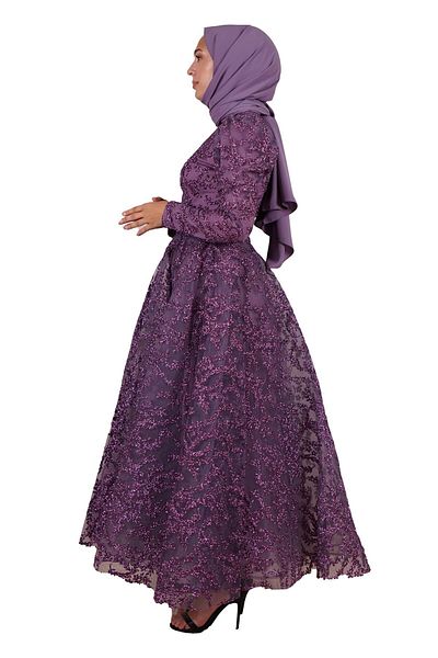 SpringStore Rochie de seară Hijab pufoasă lavandă