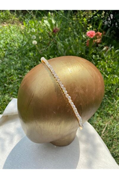 Pearly Handmade Coroană de aur cu cristal alb