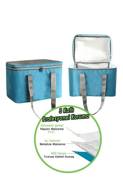 EgeOnline Geanta Termica Termoizolata pentru Picnic de Camping Geanta Termica cu Fermoar 36 Litri