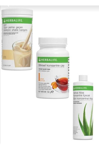Herbalife Başlangıç Paketi Aloe Set Shake Vanilya 550  gr  Aloe 473  ml Şefta...