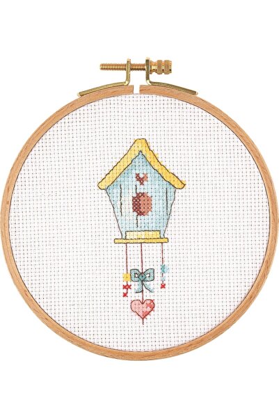 BALIM ÖRGÜ EVİ Kit Tuva Cruce de Lemn cu Scripete Pasăre Cuib E1303 12,5 Cm