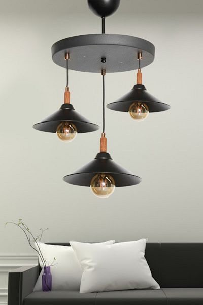 DEDE Triple Tapado Pendant Lamp Chandelier Black