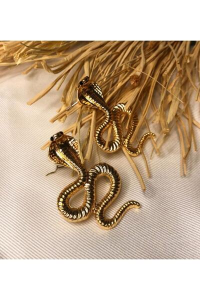 HOSBUTIK Gold Yılan Küpe