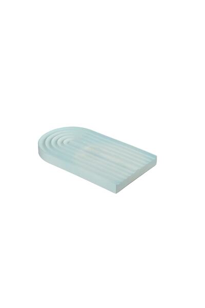 Pastel Mavi Beton Gökkuşağı Sunum Tepsisi