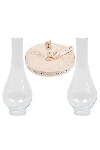 ŞEHRİMOSTARKIRK1 2 Adet Gaz Lambası Camı Ve 3 Metre 14 No Lamba Fitili