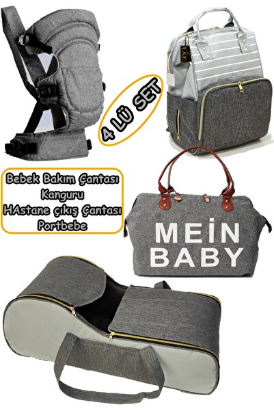 USF Çift Yönlü Bebek Taşıma Kanguru Portbebe Ana Kucağı Bebek Bakım Çantası Hastane Çıkış Çantası 4 Lü