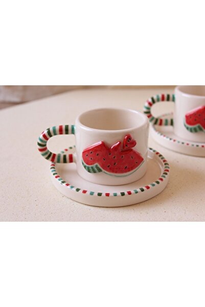 La Rossa Karpuz Dekorlu Türk Kahvesi Fincanı