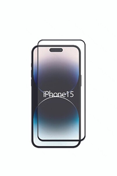 KVK PRİVACY İphone 15 Ekran Koruyucu Tam Kaplayan uyumlu  Cam Darbe Emici Esd Anti Stati