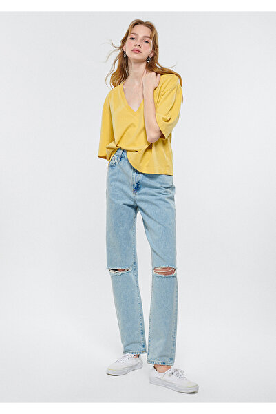 Mavi Women's Happy Distressed Blue Ripped Jean Trousers 101453 -84409