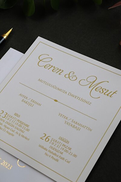 Pixel Davetiye 100 Adet Davetiye - 2025 - Yeni Model Beyaz Davetiye - Düğün - Nişan - Kına Sünnet Davetiyesi