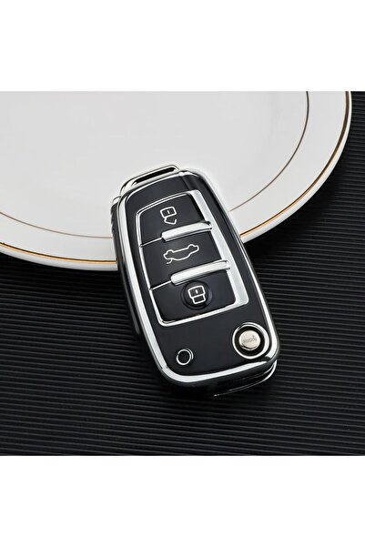 Alazpay Husă cheie TPU pentru Audi A7 A6 A5 A4 A3 A1 & 8P 8L B6 B7 B8 C5 C6 4...