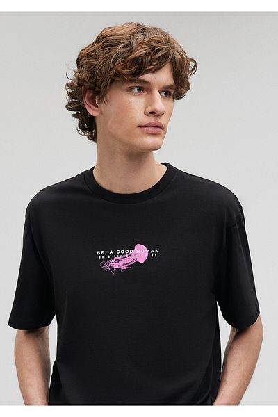 Mavi Back Printed Black T-Shirt Loose Fit / Loose Relaxed Fit0612082-900