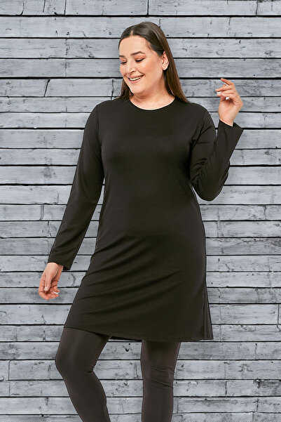 Nezoş Kadın Tesettür Örme Penye 4 Al 3 Öde Bisiklet Yaka Uzun Kol Tunik