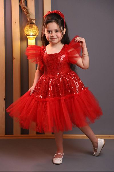 Red prom dress kids top