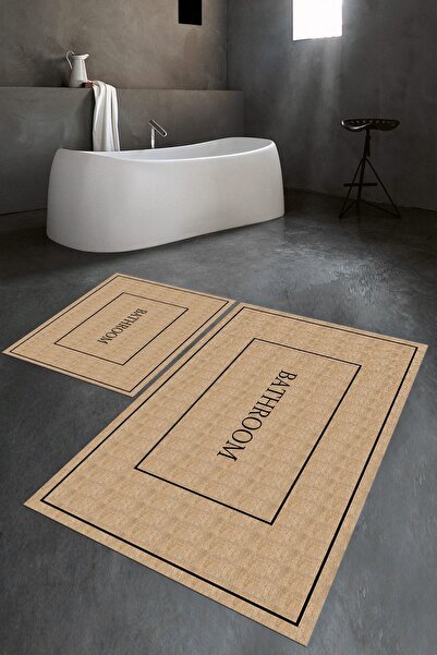 Napoli Home Set de toaletă digital cu imprimeu anti-alunecare, lavabil, pentr...