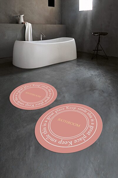 Napoli Home Set de baie rotund dublu pentru baie, lavabil, cu bază anti-alune...