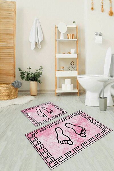 Napoli Home Set de toaletă digital cu imprimeu anti-alunecare, lavabil, cu mo...