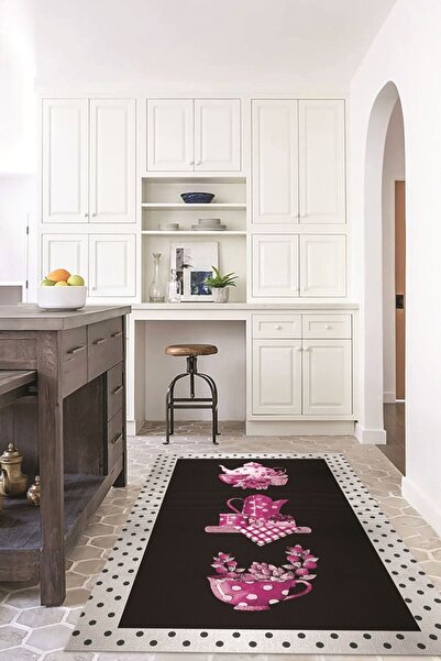 Napoli Home Dijital Baskılı Kaymaz Taban Yıkanabilir Renkli Modern Mutfak Halısı