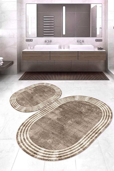 Napoli Home الرقمية المطبوعة المضادة للانزلاق قاعدة قابل للغسل البيضاوي 2 قطع...