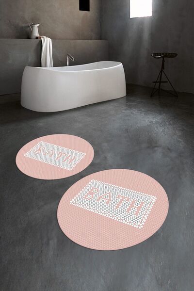 Napoli Home Set de baie rotund dublu, lavabil, cu bază anti-alunecare digital...