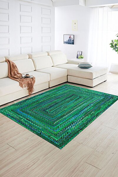Napoli Home Dijital Baskılı Kaymaz Taban Yıkanabilir Jüt-Hasır Desen Yolluk M...