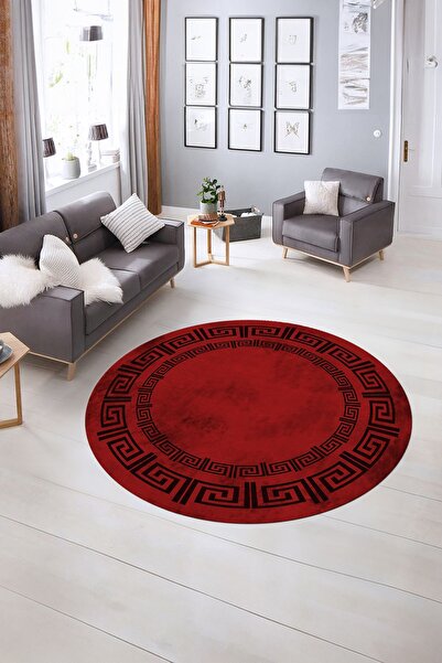 Napoli Home Dijital Kaymaz Taban Yıkanabilir Çerçeveli Desen Yuvarlak Mutfak ...