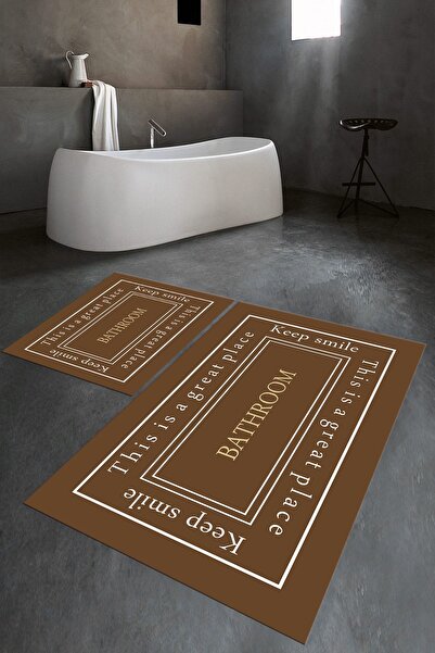 Napoli Home Set de toaletă digital cu imprimeu anti-alunecare, lavabil, pentr...