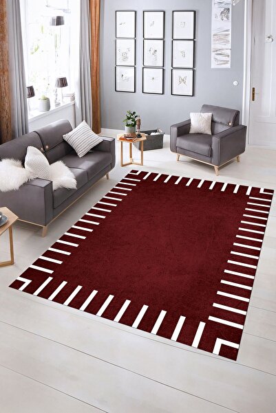 Alkilim Dijital Baskılı Kaymaz Yıkanabilir Çerçeveli Yolluk Mutfak Salon Halı...