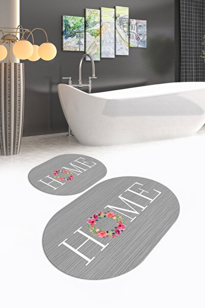 Napoli Home Ψηφιακό με τύπωμα Αντιολισθητικό Πλενόμενο Σετ Μπάνιου Οβάλ Σετ Τ...