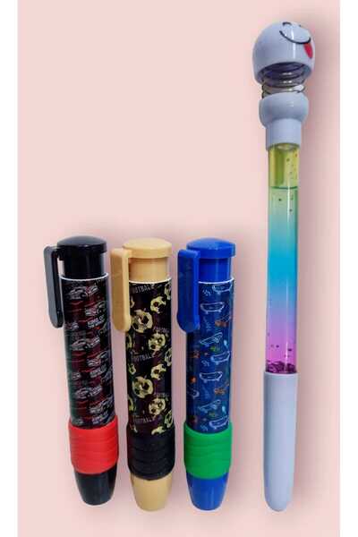 izmir yazici servis Basmalı Otomatik Silgi Erkek Model 3 Lü Set Zıpzıp Kafala...