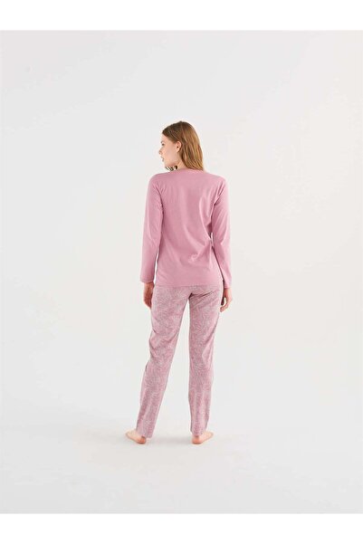 Mod Collection Women's Dusty Rose Patchwork Pajama Set
