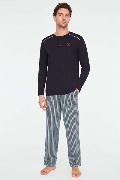 Mod Collection - Ανδρικό σετ πιτζάμες Navy Blue Oversize