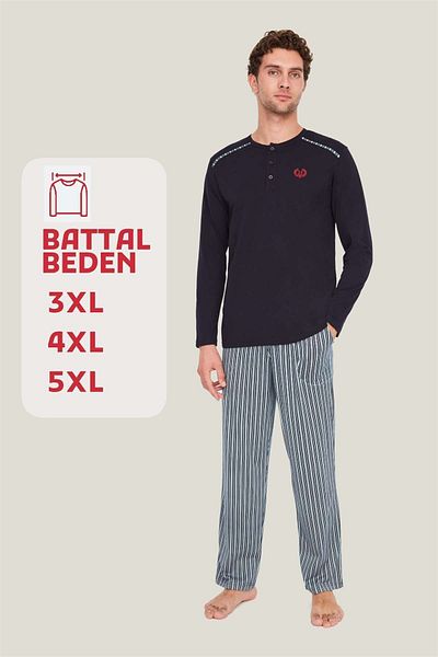 Mod Collection - Ανδρικό σετ πιτζάμες Navy Blue Oversize